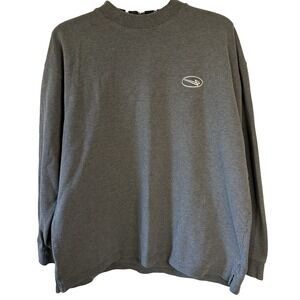 Lanzera Mens XL Long Sleeve Gray‎ Mock Neck Logo Sweatshirt Pullover Top